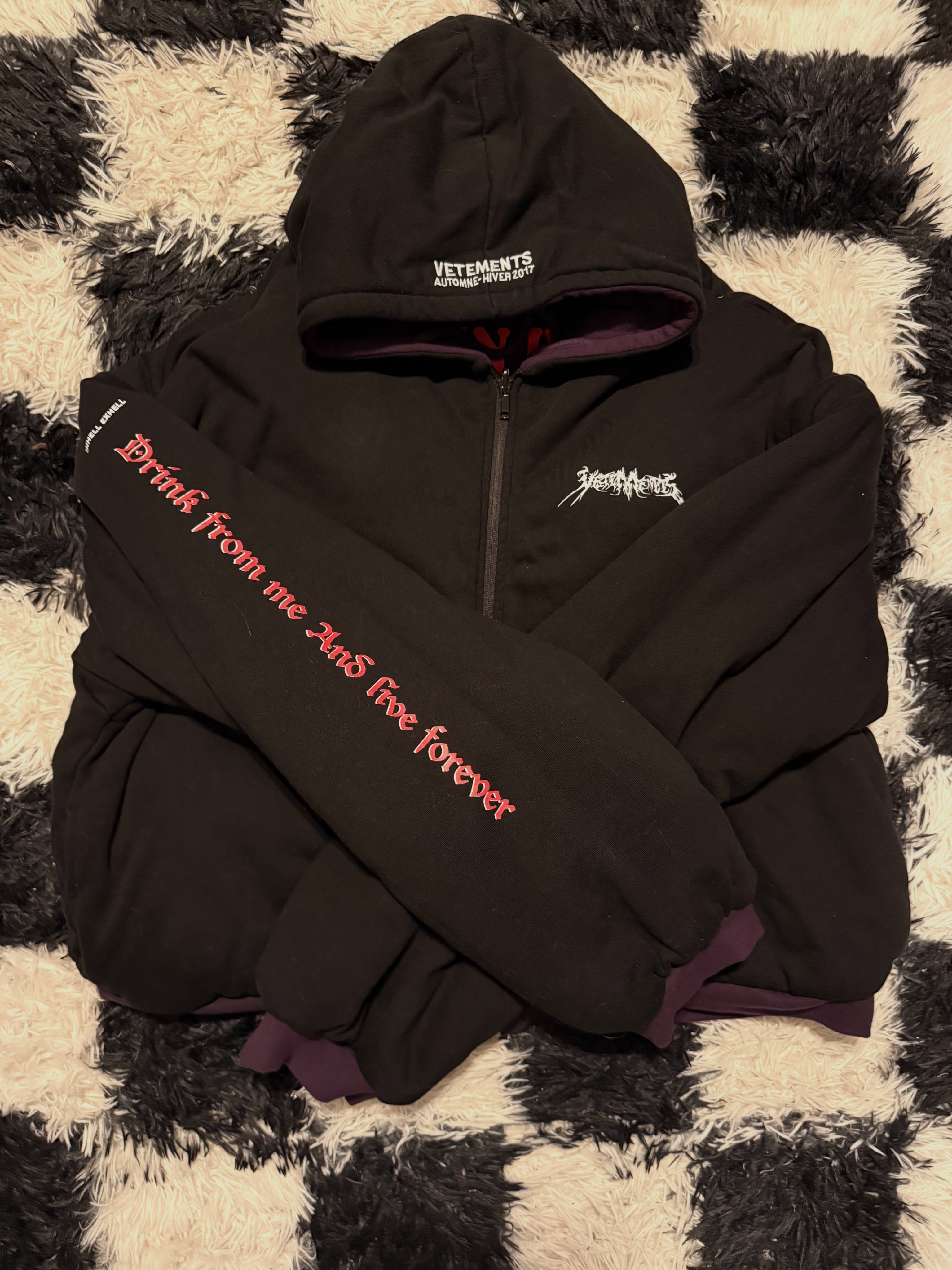 vetements tfd gun club reversible hoodie